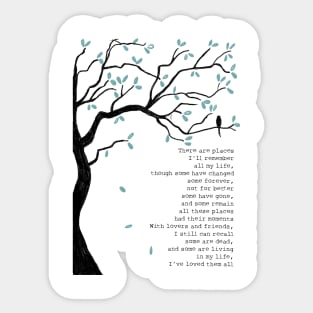 In my life lyrics Sticker